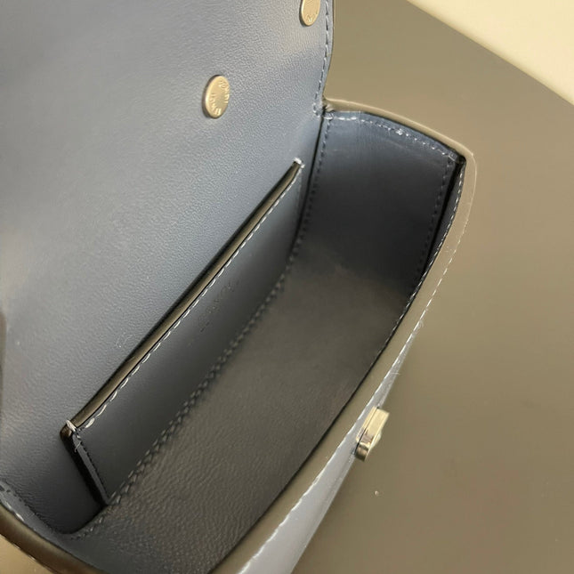 FENDI MINI FIRST SIGHT 13 BAG IN PIGEON BLUE CALFSKIN WITH SILVER HARDWARE