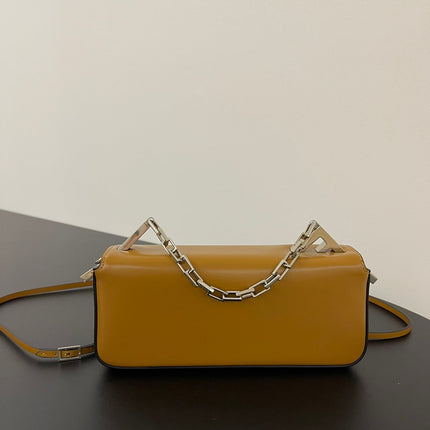 FENDI MINI FIRST SIGHT 23 BAG IN COPPER BROWN CALFSKIN WITH SILVER HARDWARE