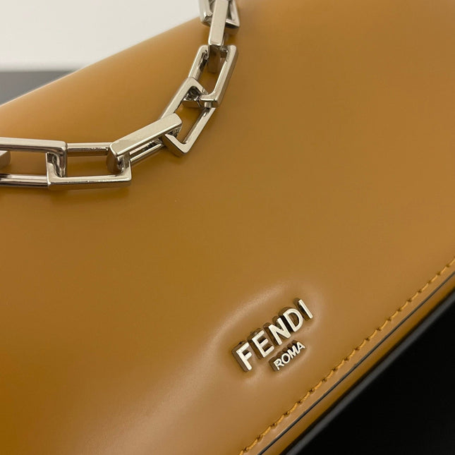 FENDI MINI FIRST SIGHT 23 BAG IN COPPER BROWN CALFSKIN WITH SILVER HARDWARE