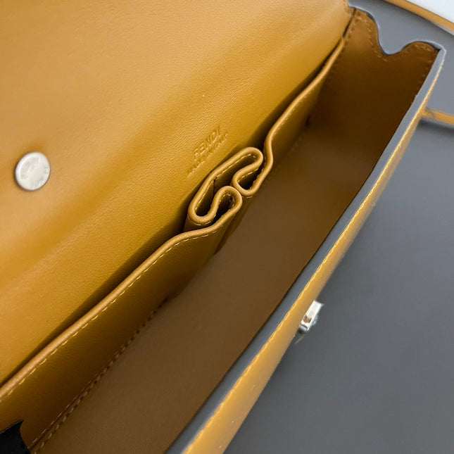 FENDI MINI FIRST SIGHT 23 BAG IN COPPER BROWN CALFSKIN WITH SILVER HARDWARE