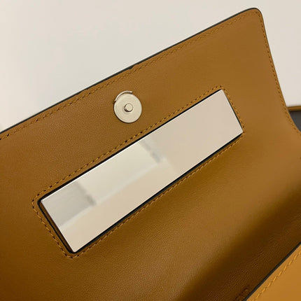 FENDI MINI FIRST SIGHT 23 BAG IN COPPER BROWN CALFSKIN WITH SILVER HARDWARE