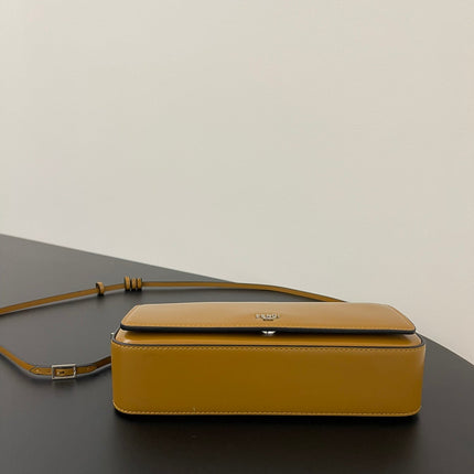 FENDI MINI FIRST SIGHT 23 BAG IN COPPER BROWN CALFSKIN WITH SILVER HARDWARE