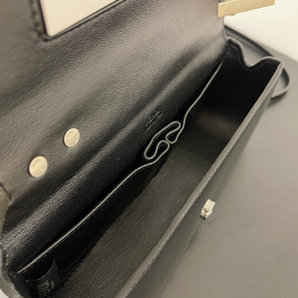 FENDI MINI FIRST SIGHT 23 BAG IN BLACK CALFSKIN WITH SILVER HARDWARE