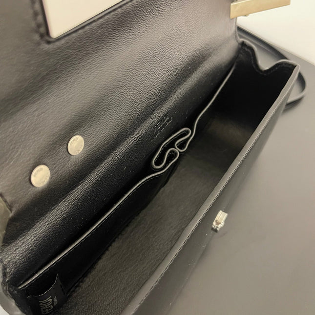 FENDI MINI FIRST SIGHT 23 BAG IN BLACK CALFSKIN WITH SILVER HARDWARE