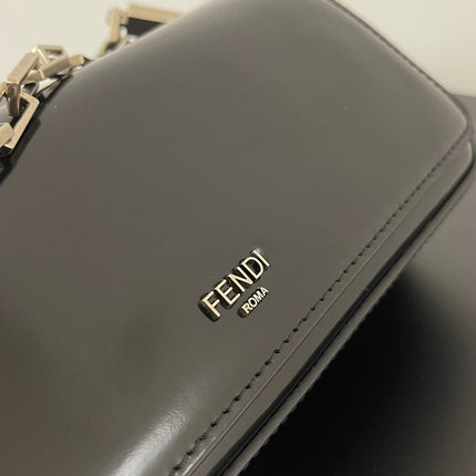 FENDI MINI FIRST SIGHT 23 BAG IN BLACK CALFSKIN WITH SILVER HARDWARE