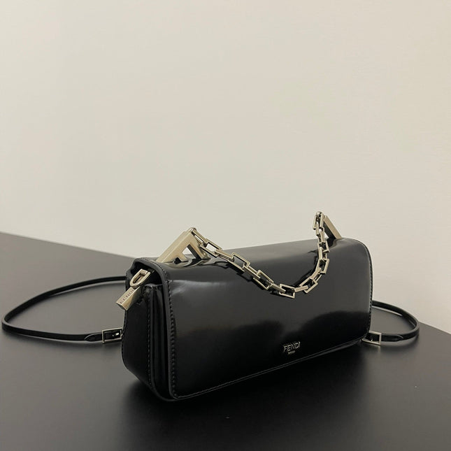 FENDI MINI FIRST SIGHT 23 BAG IN BLACK CALFSKIN WITH SILVER HARDWARE