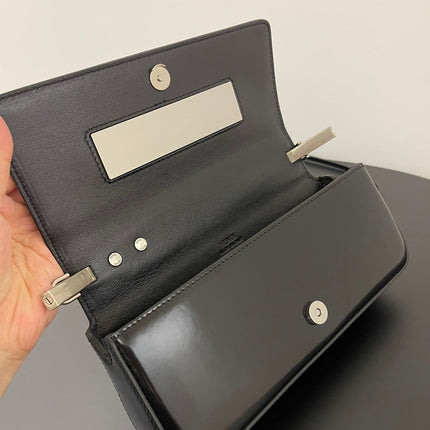 FENDI MINI FIRST SIGHT 23 BAG IN BLACK CALFSKIN WITH SILVER HARDWARE