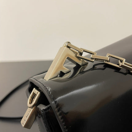 FENDI MINI FIRST SIGHT 23 BAG IN BLACK CALFSKIN WITH SILVER HARDWARE