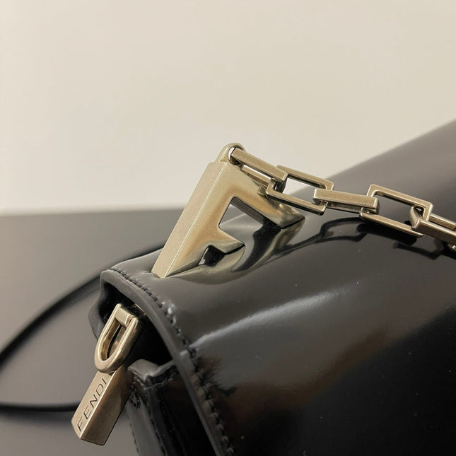 FENDI MINI FIRST SIGHT 23 BAG IN BLACK CALFSKIN WITH SILVER HARDWARE