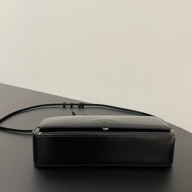 FENDI MINI FIRST SIGHT 23 BAG IN BLACK CALFSKIN WITH SILVER HARDWARE