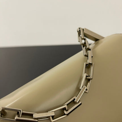 FENDI MINI FIRST SIGHT 23 BAG IN ECRU BROWN CALFSKIN WITH SILVER HARDWARE