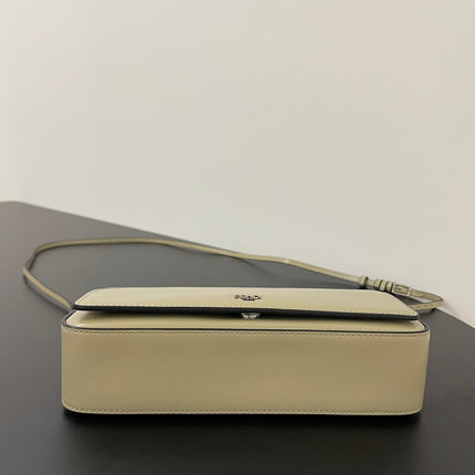 FENDI MINI FIRST SIGHT 23 BAG IN ECRU BROWN CALFSKIN WITH SILVER HARDWARE