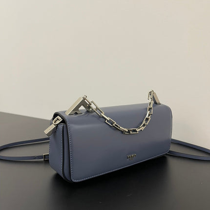 FENDI MINI FIRST SIGHT 23 BAG IN INDIGO BLUE CALFSKIN WITH SILVER HARDWARE