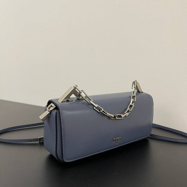 FENDI MINI FIRST SIGHT 23 BAG IN INDIGO BLUE CALFSKIN WITH SILVER HARDWARE