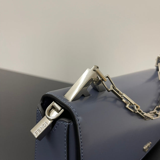 FENDI MINI FIRST SIGHT 23 BAG IN INDIGO BLUE CALFSKIN WITH SILVER HARDWARE
