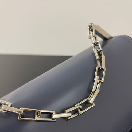 FENDI MINI FIRST SIGHT 23 BAG IN INDIGO BLUE CALFSKIN WITH SILVER HARDWARE