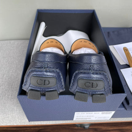 CD JUAL ICON BUCKLE LOAFER NAVY GRAINED CALFSKIN