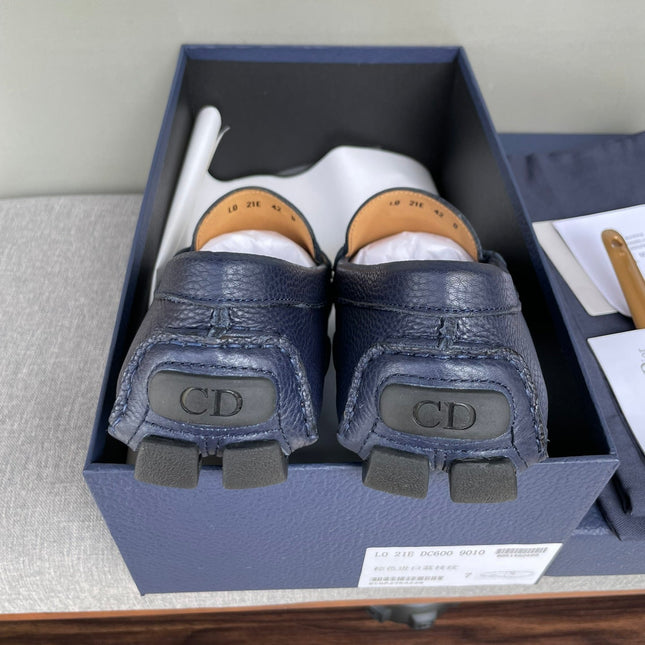 CD JUAL ICON BUCKLE LOAFER NAVY GRAINED CALFSKIN