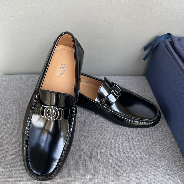 CD JUAL ICON BUCKLE LOAFER BLACK POLISHED CALFSKIN