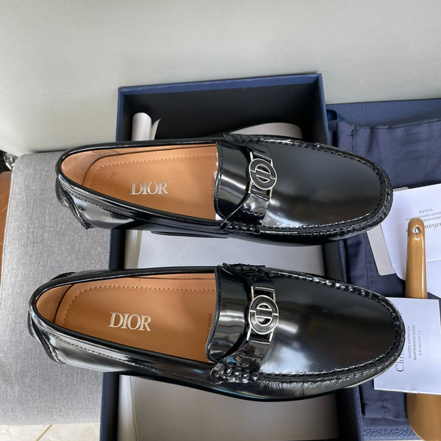 CD JUAL ICON BUCKLE LOAFER BLACK POLISHED CALFSKIN