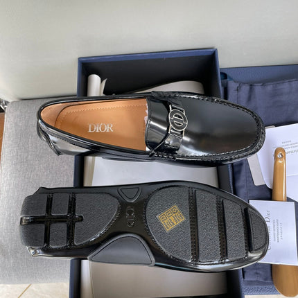 CD JUAL ICON BUCKLE LOAFER BLACK POLISHED CALFSKIN