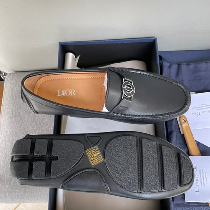 CD JUAL ICON BUCKLE LOAFER BLACK CALFSKIN