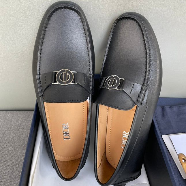 CD JUAL ICON BUCKLE LOAFER BLACK CALFSKIN