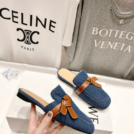 LW GATE BELTED MULE AEGEAN DENIM