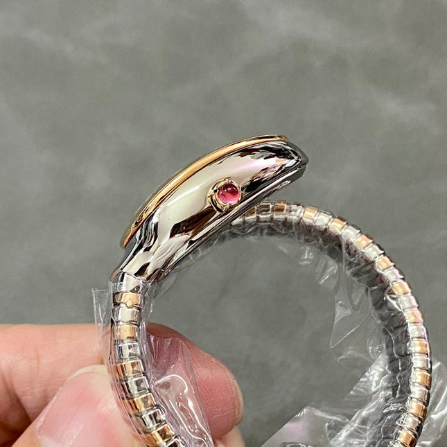 SERPENTI TUBOGAS QUARTZ ROSE GOLD AND STEEL CASE BLACK DIAL