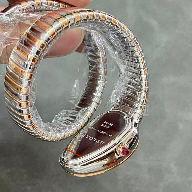 SERPENTI TUBOGAS QUARTZ ROSE GOLD AND STEEL CASE BLACK DIAL