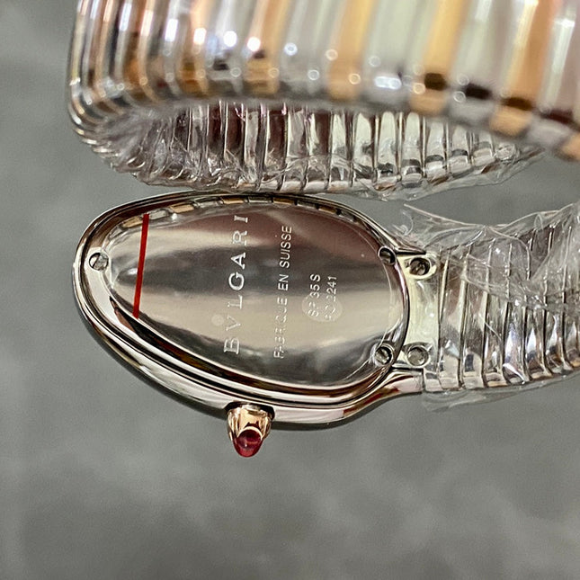 SERPENTI TUBOGAS QUARTZ ROSE GOLD AND STEEL CASE BLACK DIAL