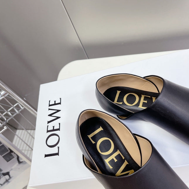 LW TOY SLIPPER BLACK CALFSKIN