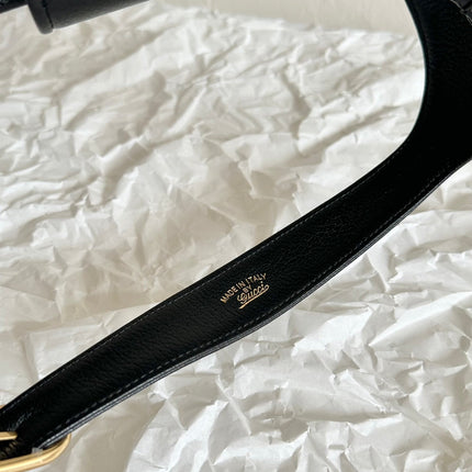 APHRODITE LARGE 47 SHOULDER BAG IN BLACK CALFSKIN