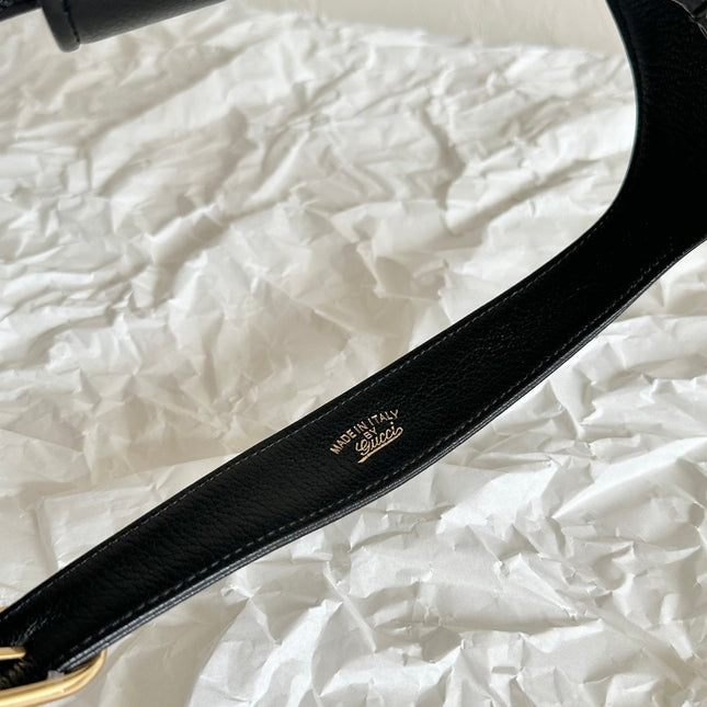 APHRODITE LARGE 47 SHOULDER BAG IN BLACK CALFSKIN
