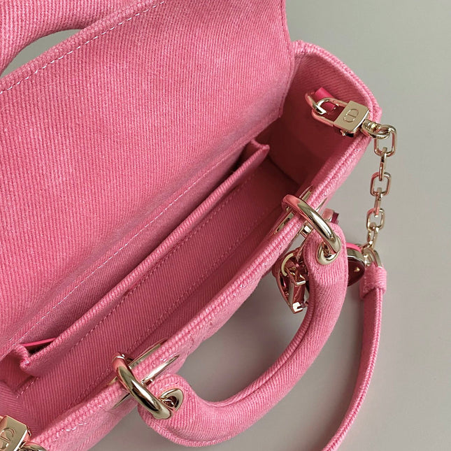 D-JOY BAG 22 IN HOT PINK MACROCANNAGE DENIM