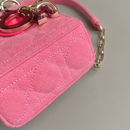 D-JOY BAG 22 IN HOT PINK MACROCANNAGE DENIM