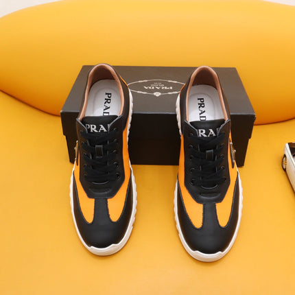PRA SNEAKER IN BLACK MIX AMBER YELLOW SHEEPSKIN