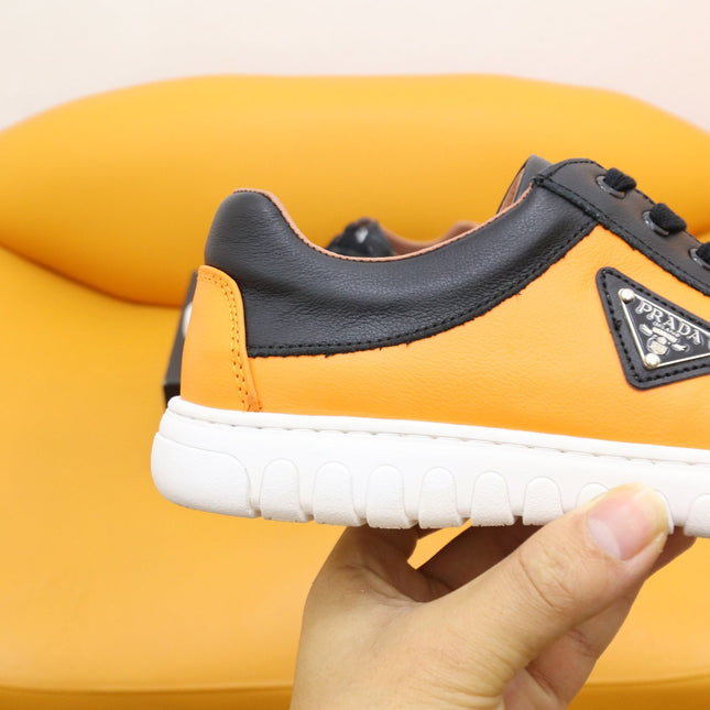 PRA SNEAKER IN BLACK MIX AMBER YELLOW SHEEPSKIN
