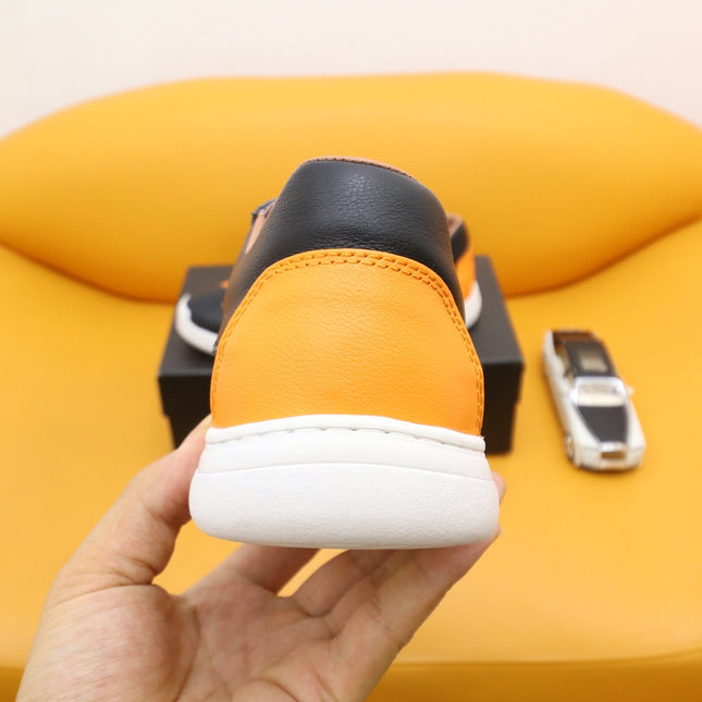 PRA SNEAKER IN BLACK MIX AMBER YELLOW SHEEPSKIN