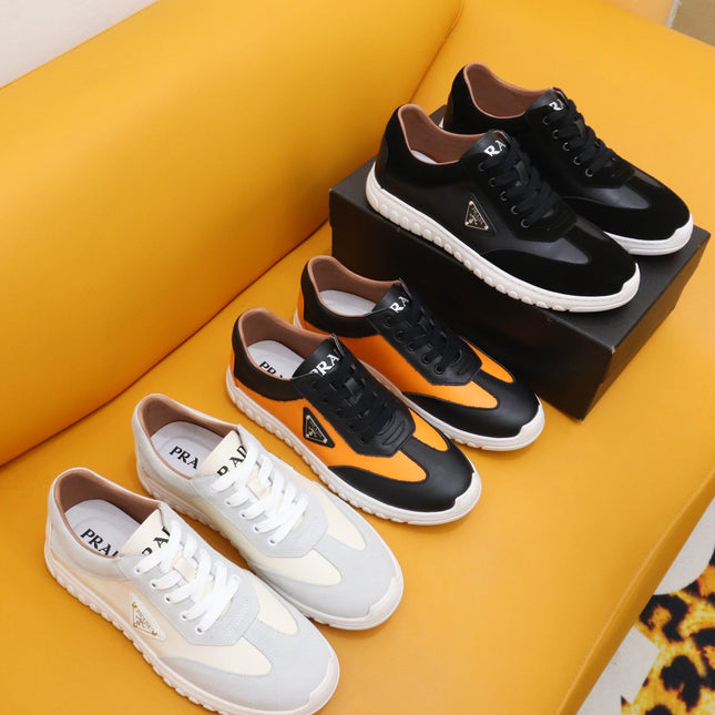 PRA SNEAKER IN BLACK MIX AMBER YELLOW SHEEPSKIN
