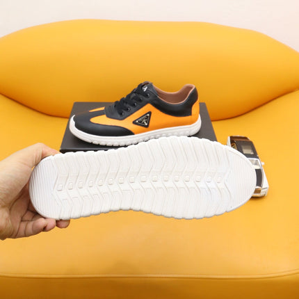 PRA SNEAKER IN BLACK MIX AMBER YELLOW SHEEPSKIN