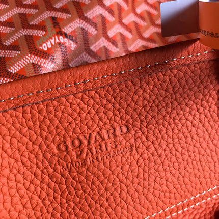 HARDY PM BAG 40 IN ORANGE GOYARDINE CANVAS AND TAURILLON LEATHER TRIM