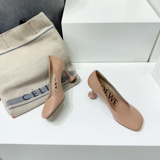 LW TOY PUMP 95 TAN CALFSKIN