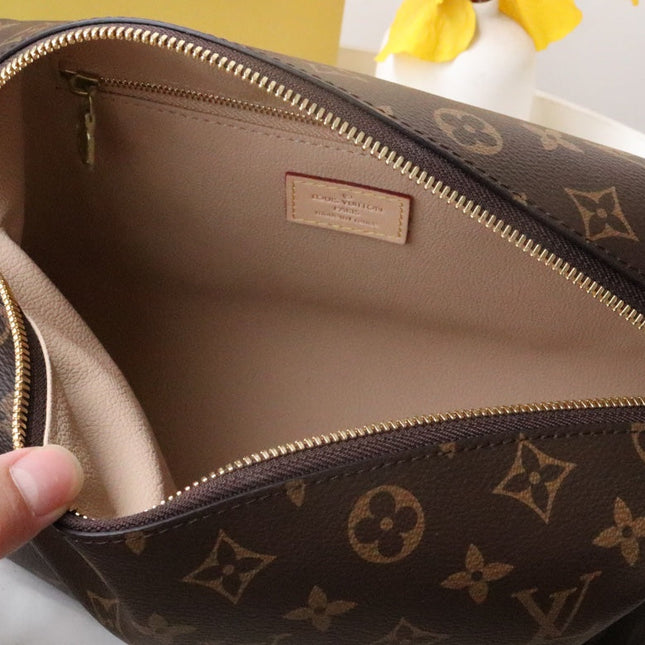 COSMETIC BAG 27 IN BROWN MONOGRAM COATED CANVAS