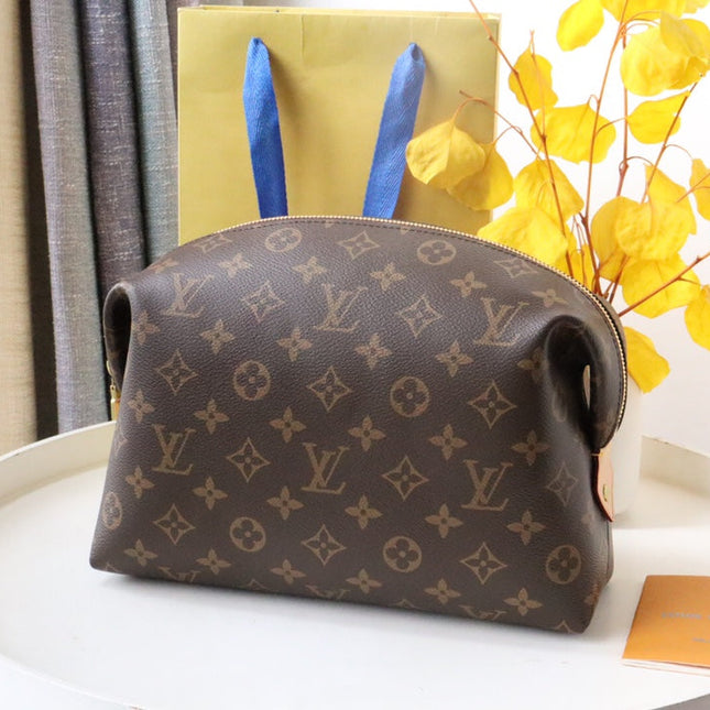 COSMETIC BAG 27 IN BROWN MONOGRAM COATED CANVAS