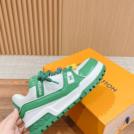 LV Trainer Maxi Sneaker White Mix Green Calfskin