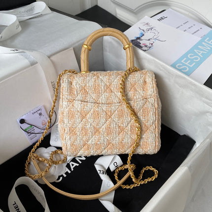 CC MINI 15 BAG IN MERIGOLD MIX WHITE WOOL TWEED