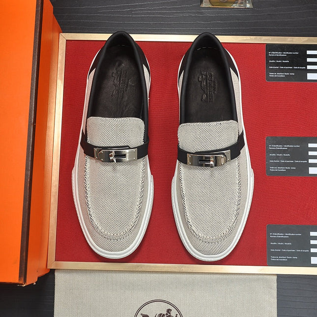 HM GAME SLIP-ON SNEAKER BLACK PLUM DENIM