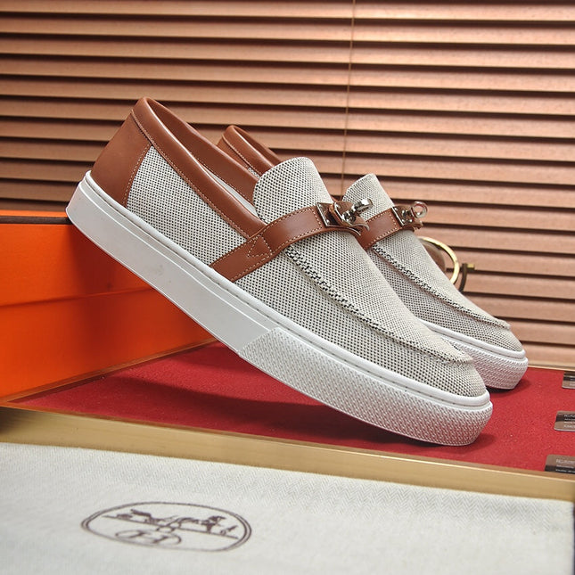 HM GAME SLIP-ON SNEAKER BLACK PLUM AND RUSSET DENIM