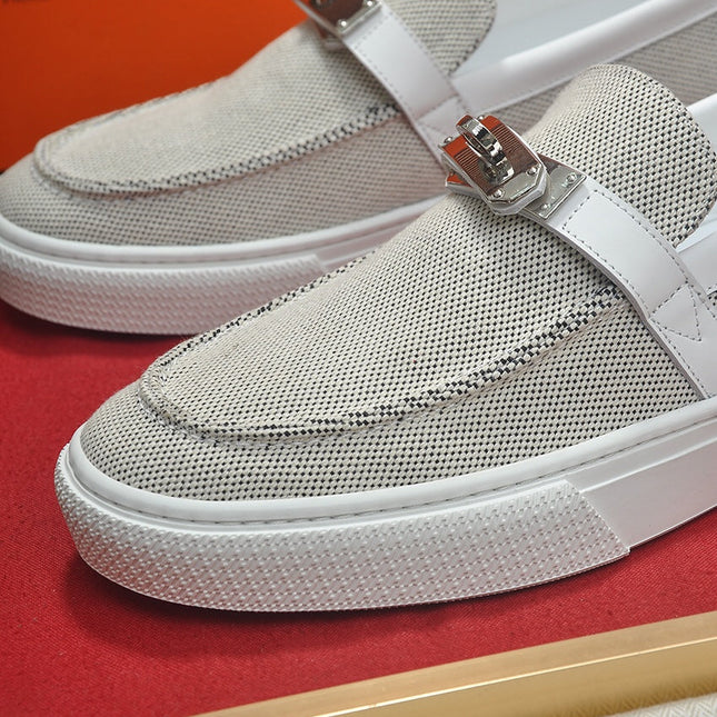 HM GAME SLIP-ON SNEAKER BLACK PLUM AND WHITE DENIM